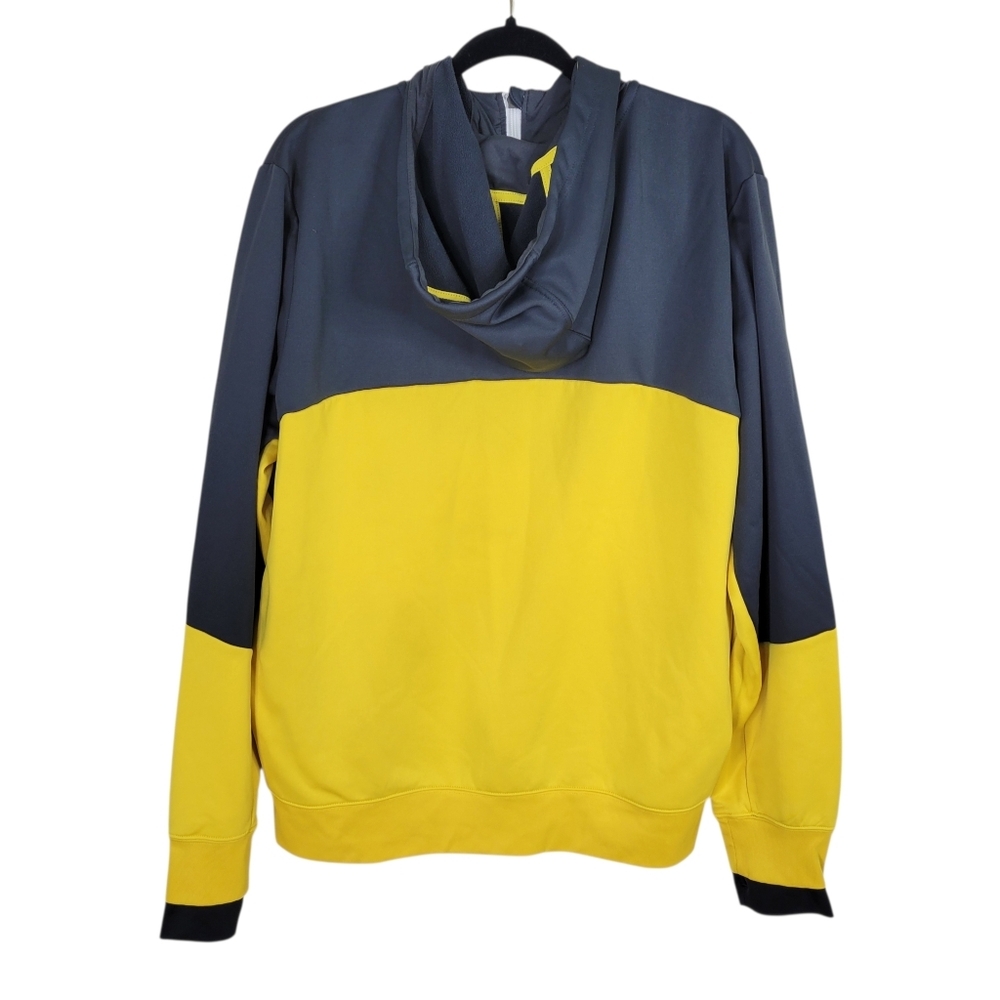 Nike Therma Fit Track Jacket Men Size XL Gray Yellow Full Zip Hoodie Fleece - Picture 3 of 7